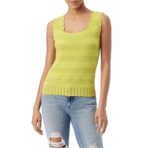 NWT Sam Edelman Azariah square neck tank top shirt Sz M Apple Green